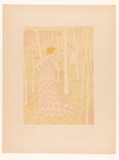 Ženy loví v lese Chasseresses (původní název) od Gaston de Latenay (signed by artist)
