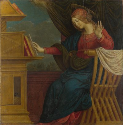 Panel Panny Marie z oltářního obrazu: Zvěstování, před rokem 1511 od Gaudenzio Ferrari