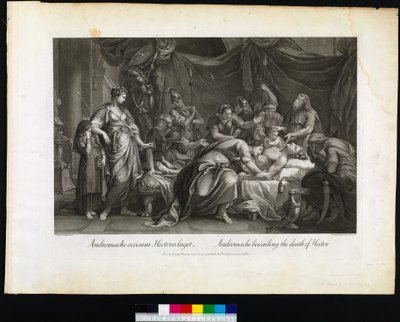 Andromache naříkající nad smrtí Hectora, vyryl Domenico Cunego, 1764 od Gavin after Hamilton