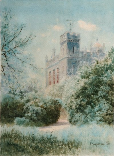 Vorontsovský palác. Krym, 1895 od Gavril Pavlovich Kondratenko