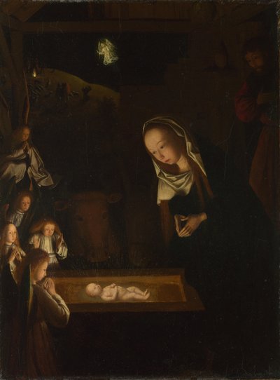 Zrození v noci, cca 1490 (olej na dubu) od Geertgen Tot sint Jans