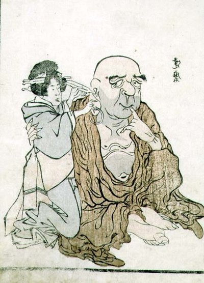 TH Riches 1913 Immortal Having his Ears Cleaned, c.1815 (woodblock print) od Gekkotai Bokusen