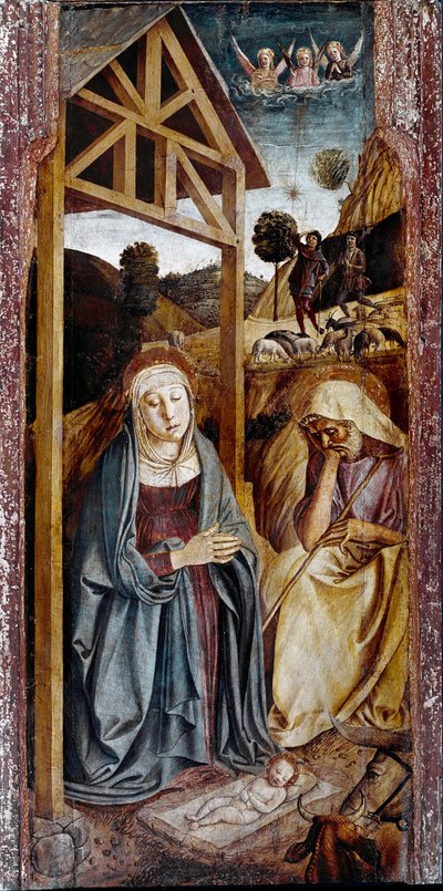 Triptych narození: centrální panel Obraz Giovanni Bellini dit il Giambellino od Gentile Bellini