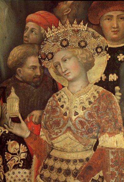 Klanění tří králů. Detail (malba od Gentile da Fabriano