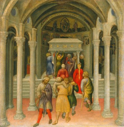 Zmrzačení a nemocní vyléčení u hrobu svatého Mikuláše, 1425. od Gentile da Fabriano