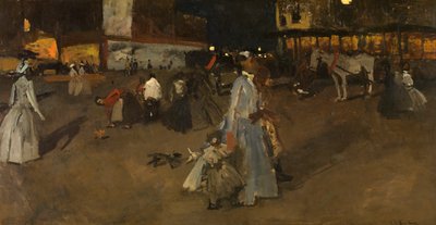 Večer na amsterdamské přehradě (olej na plátně) od Georg-Hendrik Breitner