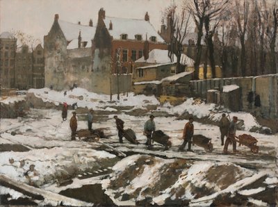Staveniště v Amsterdamu, asi 1902 (olej na látce) od Georg-Hendrik Breitner