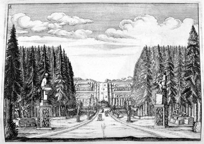 Návrh zámku a zahrady, 1664 od Georg Andreas Bockler