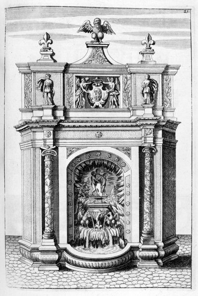 Návrh fontány, 1664 od Georg Andreas Bockler