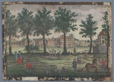 Pohled na Hofvijver v Haagu Prospect des Weihers gegen Hof anzusehen, zu Grafenhaag od Georg Balthasar Probst (possibly)