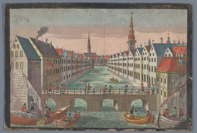 Pohled na Nikolaifleet naproti Sankt Nikolaikirche v Hamburku Vyhlídka proti St. Nicolai Kirche zu Hamburg od Georg Balthasar Probst (possibly)