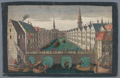 Pohled na Nikolaifleet naproti Sankt Nikolaikirche v Hamburku Vyhlídka proti St. Nicolai Kirche zu Hamburg od Georg Balthasar Probst (possibly)