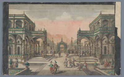 Pohled na alej směrem k cypřišové zahradě v Konstantinopoli Lust-Gänge des Groß-Sultans gegen de Cypressen Garten od Georg Balthasar Probst (possibly)