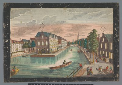 Pohled na sklad De Geer v Delftu Prospect des Zeug-Hausses, innerhalb der Stadt Delft (název na objektu) od Georg Balthasar Probst (possibly)