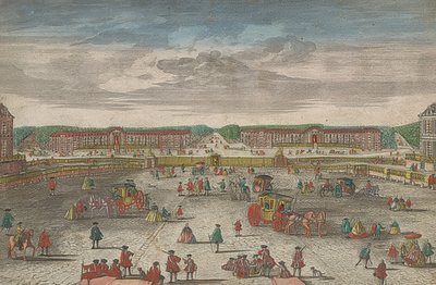 Pohled na stáje paláce ve Versailles od Georg Balthasar Probst