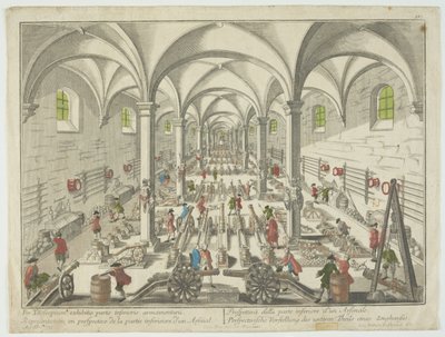 Per telecopium exponátio partis inferioris armamentarii, Representation en perspective de la partie inferieure d