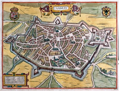 Cambrai, Francie - v publikaci "Civitates Orbis Terrarum" od Georga Brauna, Kolín nad Rýnem 1617 od Georg Braun