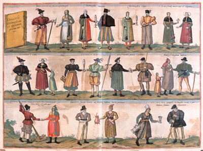 Kostýmy pro muže a ženy - v "Civitates Orbis Terrarum" od Georga Brauna, Kolín nad Rýnem 1617 od Georg Braun