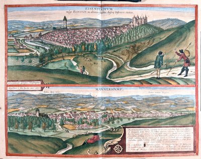 Eisenstadtt, Německo - Mannersdorf , Rakousko - v "Civitates Orbis Terrarum" od Georga Brauna, Kolín nad Rýnem 1617 od Georg Braun