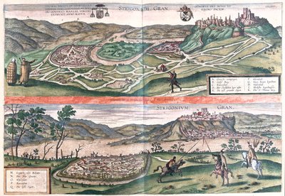 Esztergom, Maďarsko - v "Civitates Orbis Terrarum" od Georga Brauna, Kolín nad Rýnem 1617 od Georg Braun