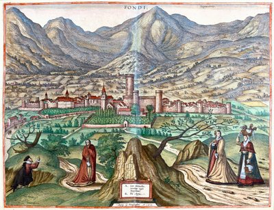 Fondi (římská země), Itálie - v "Civitates Orbis Terrarum" od Georga Brauna, Kolín nad Rýnem 1617 od Georg Braun
