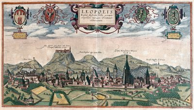 Lvov , Ukrajina - v knize "Civitates Orbis Terrarum" od Georga Brauna, Kolín nad Rýnem 1617 od Georg Braun