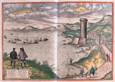Mola z Bari, Itálie - v knize "Civitates Orbis Terrarum" od Georga Brauna, Kolín nad Rýnem 1617 od Georg Braun