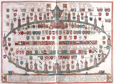 Mons , Belgie - v "Civitates Orbis Terrarum" od Georga Brauna, Kolín nad Rýnem 1617 od Georg Braun