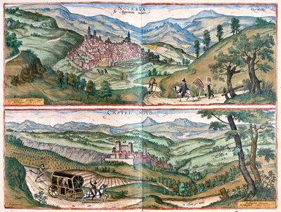 Nocera Umbra - Castelnuovo di Porto, Itálie - v "Civitates Orbis Terrarum" od Georga Brauna, Kolín nad Rýnem 1617 od Georg Braun