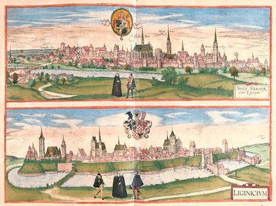 Nysa - Legnica, Polsko - v "Civitates Orbis Terrarum" od Georga Brauna, Kolín nad Rýnem 1617 od Georg Braun