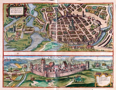 Poznaň - Krosno, Polsko - v knize "Civitates Orbis Terrarum" od Georga Brauna, Kolín nad Rýnem 1617 od Georg Braun