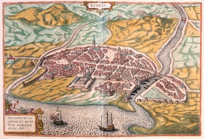 Rimini, Itálie - v "Civitates Orbis Terrarum" od Georga Brauna, Kolín nad Rýnem 1617 od Georg Braun
