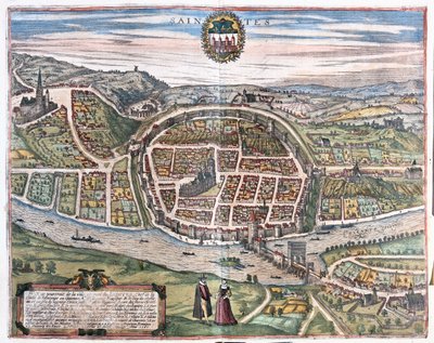 Saintes, Francie - v publikaci "Civitates Orbis Terrarum" od Georga Brauna, Kolín nad Rýnem 1617 od Georg Braun