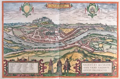 Salcburk, Německo - v "Civitates Orbis Terrarum" od Georga Brauna, Kolín nad Rýnem 1617 od Georg Braun