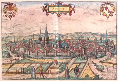 Soest, Německo - v "Civitates Orbis Terrarum" od Georga Brauna, Kolín nad Rýnem 1617 od Georg Braun