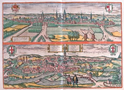 Soest, Warburg, Německo - v "Civitates Orbis Terrarum" od Georga Brauna, Kolín nad Rýnem 1617 od Georg Braun