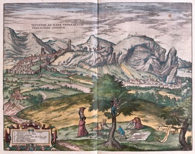 Terracina, Itálie - v publikaci "Civitates Orbis Terrarum" od Georga Brauna, Kolín nad Rýnem 1617 od Georg Braun