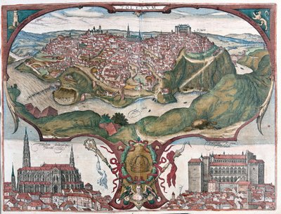 Toledo, Španělsko - v knize "Civitates Orbis Terrarum" od Georga Brauna, Kolín nad Rýnem 1617 od Georg Braun