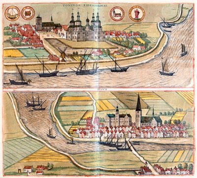Tonning - Husum, Německo - v "Civitates Orbis Terrarum" od Georga Brauna, Kolín nad Rýnem 1617 od Georg Braun