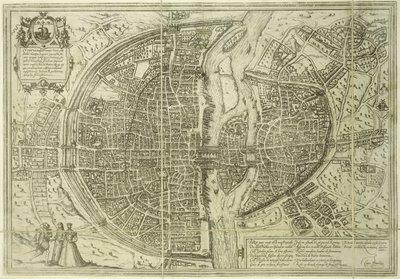 Plán města Paříže, 1572 od Georg Braun