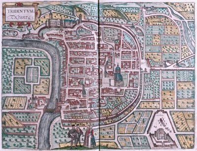 Trento, Itálie - v "Civitates Orbis Terrarum" od Georga Brauna, Kolín nad Rýnem 1617 od Georg Braun