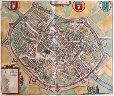 Turnai, Belgie - v "Civitates Orbis Terrarum" od Georga Brauna, Kolín nad Rýnem 1617 od Georg Braun