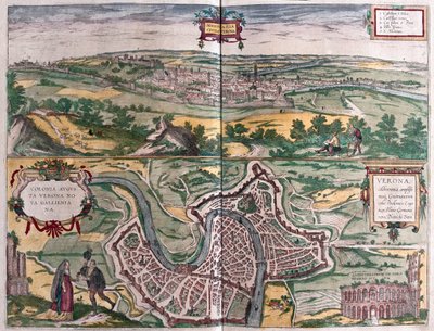 Verona, Itálie - v "Civitates Orbis Terrarum" od6 Georga Brauna, Kolín nad Rýnem 1617 od Georg Braun