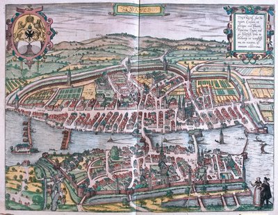 Curych, Švýcarsko - v knize "Civitates Orbis Terrarum" od Georga Brauna, Kolín nad Rýnem 1617 od Georg Braun