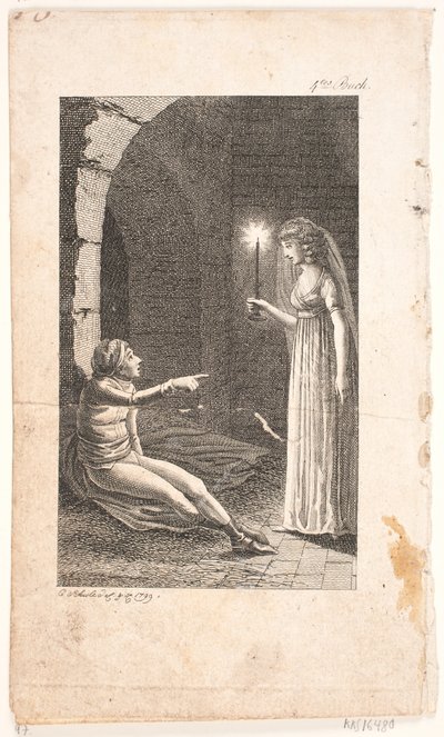Ilustrace s vězeňskou scénou od Georg Christian Schule