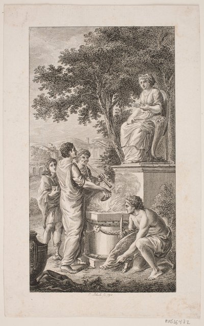 Ilustrace med Offerscene od Georg Christian Schule