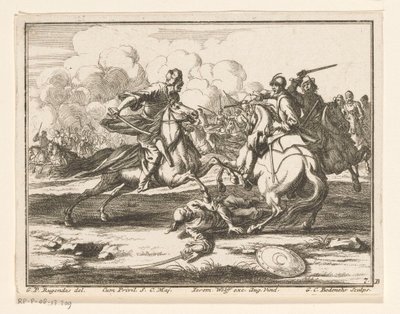 Jezdecká bitva proti Osmanům Jezdci (název série) od Georg Conrad Bodenehr
