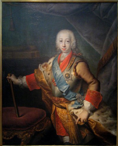 Portrét velkovévody Petra Fedoroviče (pozdějšího císaře Petra III.) od Georg Cristoph Grooth