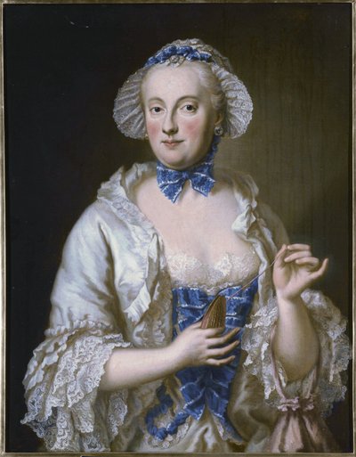 Francouzsky: Marie-Anne-Sophie de Saxe, princesse électrice de Bavière (1728-1797) Portrét Marie Anny Sofie Saské, bavorské kurfiřtky (1728-1797) od Georg Desmarees