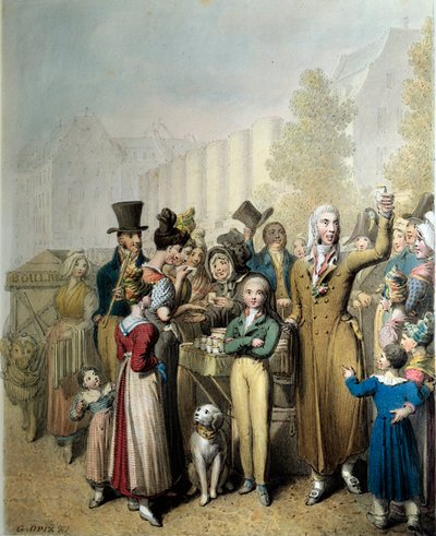 Boulevard de la Madeleine, šarlatánská litografie od George Emanuela Opitze (1775-1841) 1831 Paříž. Muzeum karnevalu od Georg Emanuel Opitz